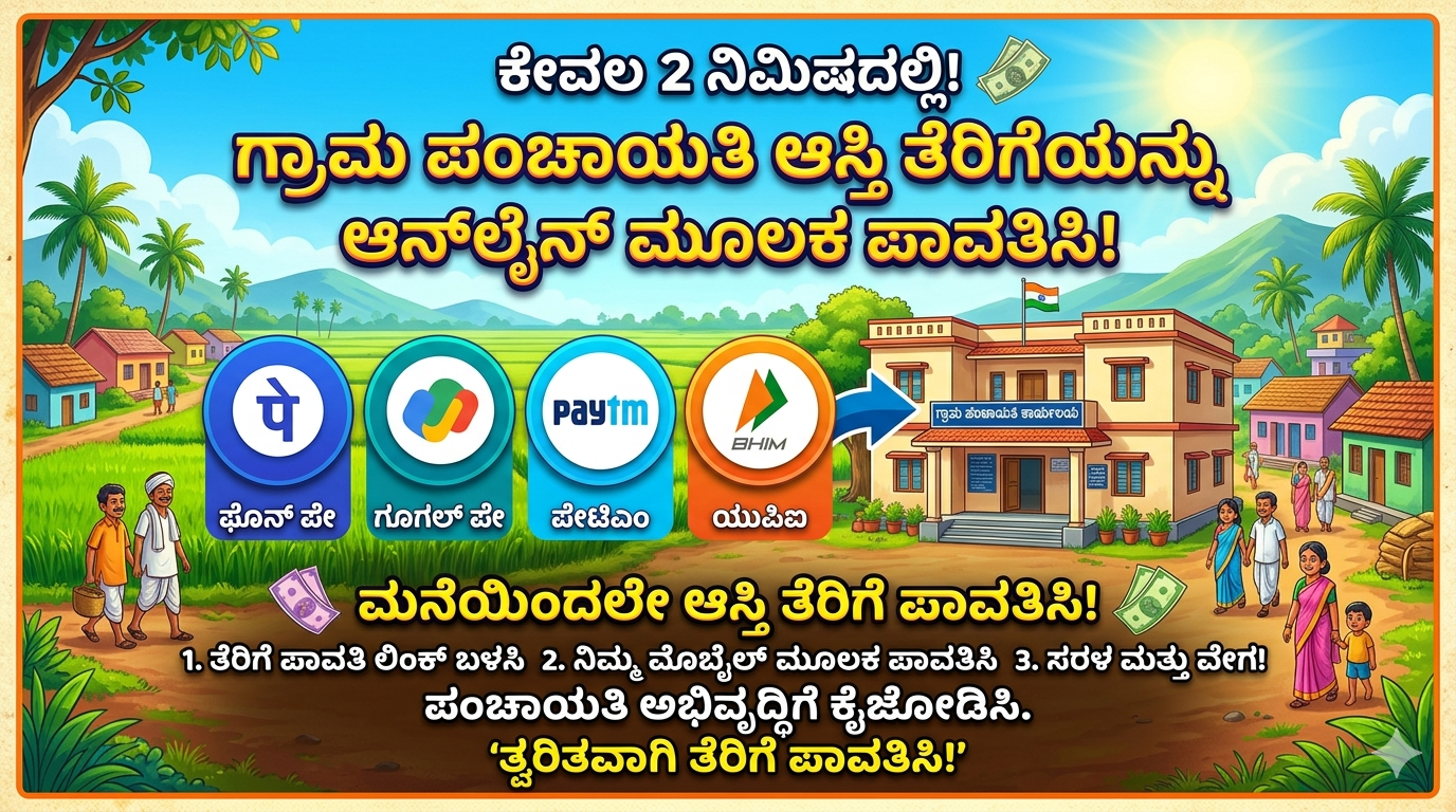 step-by-step process to pay Karnataka Gram Panchayat property tax using UPI apps like PhonePe and GPay.