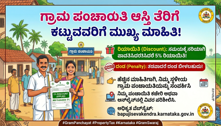 ಗ್ರಾಮ ಪಂಚಾಯತಿ ಆಸ್ತಿ ತೆರಿಗೆ ರಿಯಾಯಿತಿ 2026
